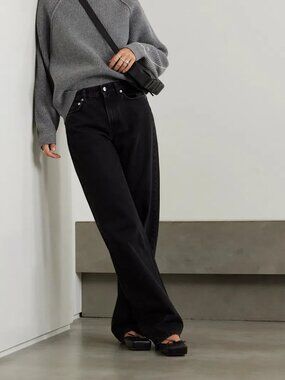 Loulou Studio (Loulou de Saison) Black Samur LDS Straight Leg Jeans Size 26